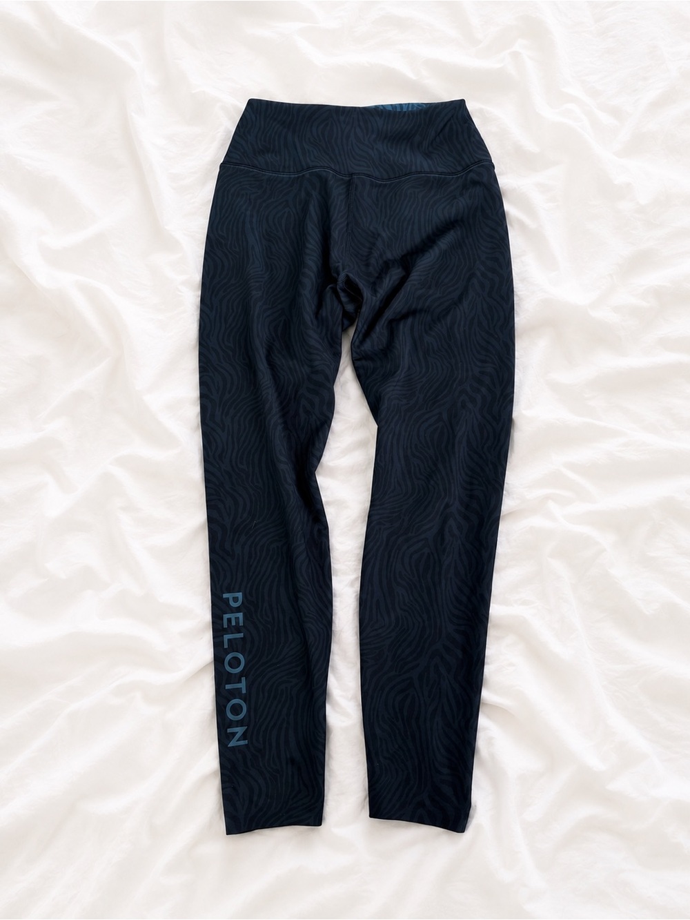 Peloton Black Kids Leggings with Subtle Wave Texture